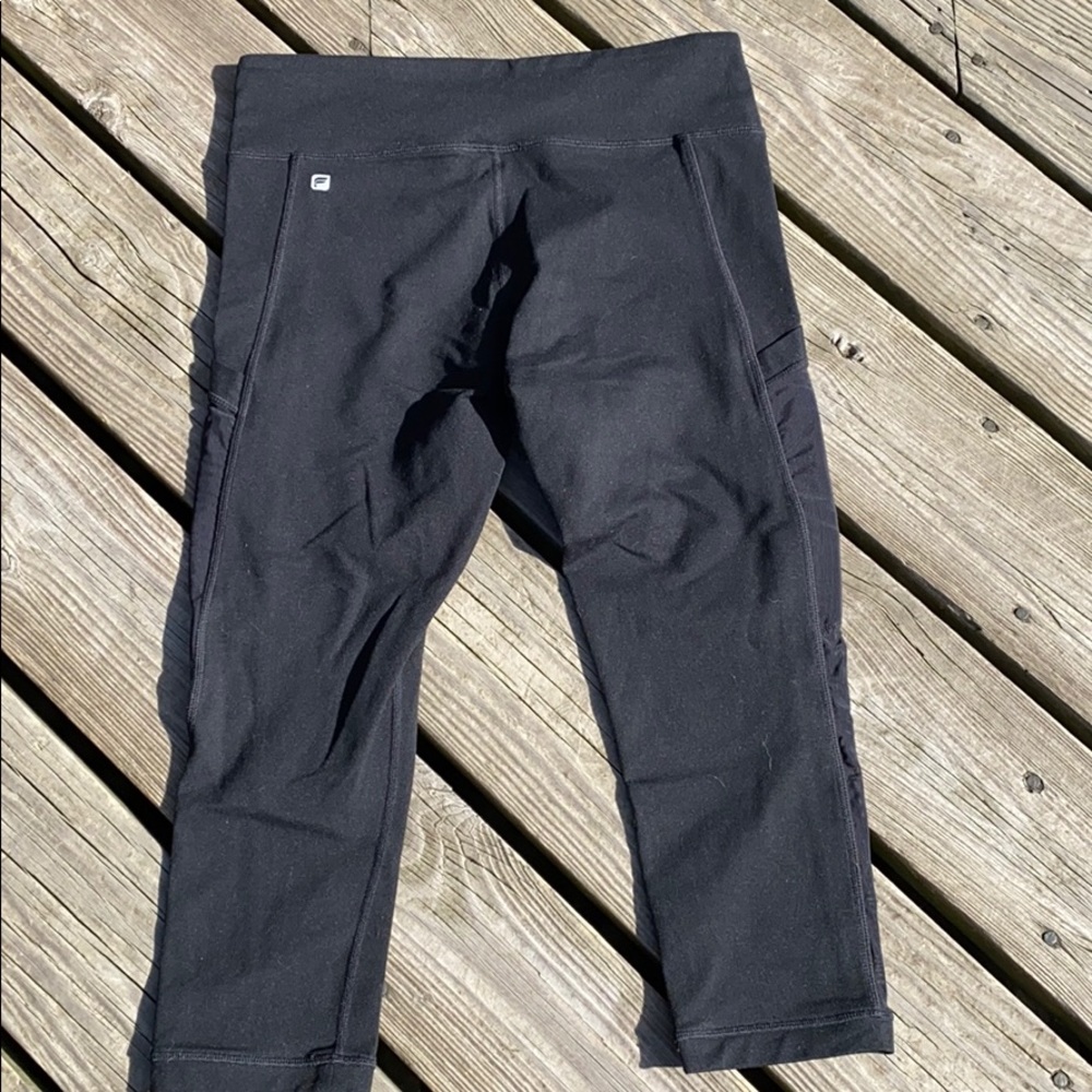 Fabletics leggings with pocket and side mesh